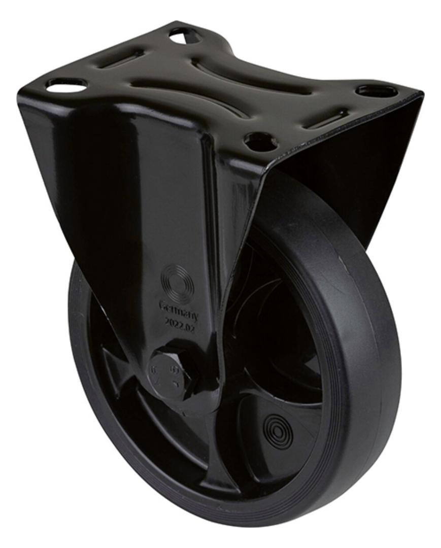 Bild Bockrolle L810.B44.126.06 Ø 125mm,B 32mm ,120kg mit Anschraubplatte Schwarz - n.a.-0
