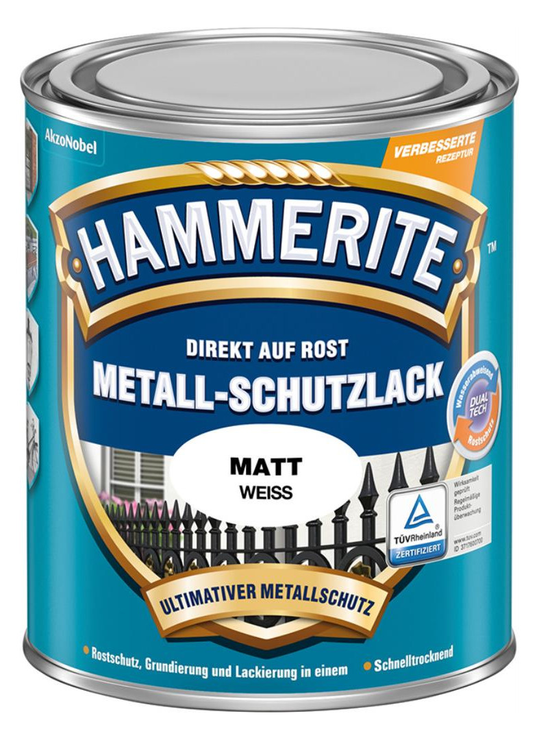 Bild Metallschutz-Lack 750 ml matt weiss - HAMMERITE-0