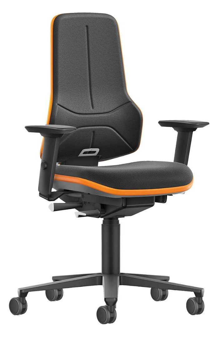 Bild Bimos Arbeitsstuhl XXL orange mit Rollen Supertec mit Armlehnen-0