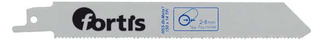 Bild Säbelsägeblatt BiM Länge 150/130mm (5x) Zahnteilung 1,8mm 19x0,9mm für Metall - fortis-0