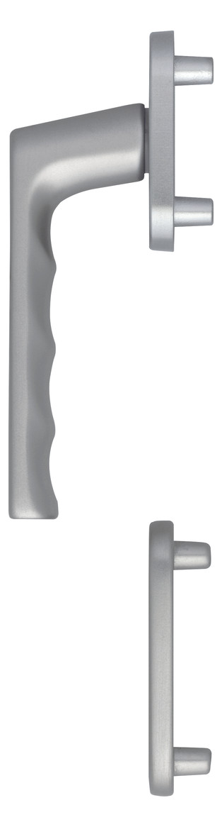 Bild Fenstertür- Halbgarnitur, Profilzylinder gelocht, Hamburg 0700FA/66N/66NS, Nockendurchmesser 10, Aluminium edelstahloptik matt - HOPPE-0