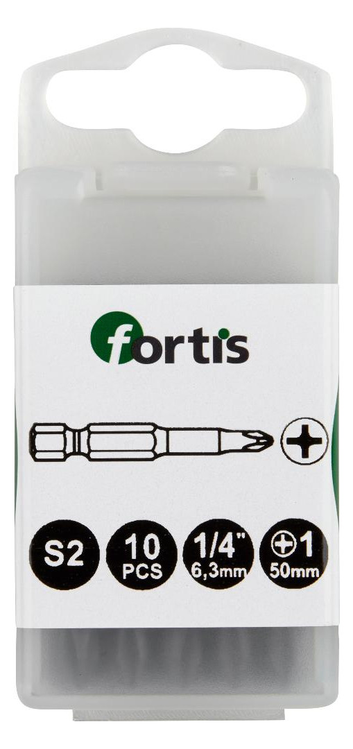Bild Bit zähhart 1/4"" DIN3126 E6,3 PH1x50mm 10er Pack FORTIS-0