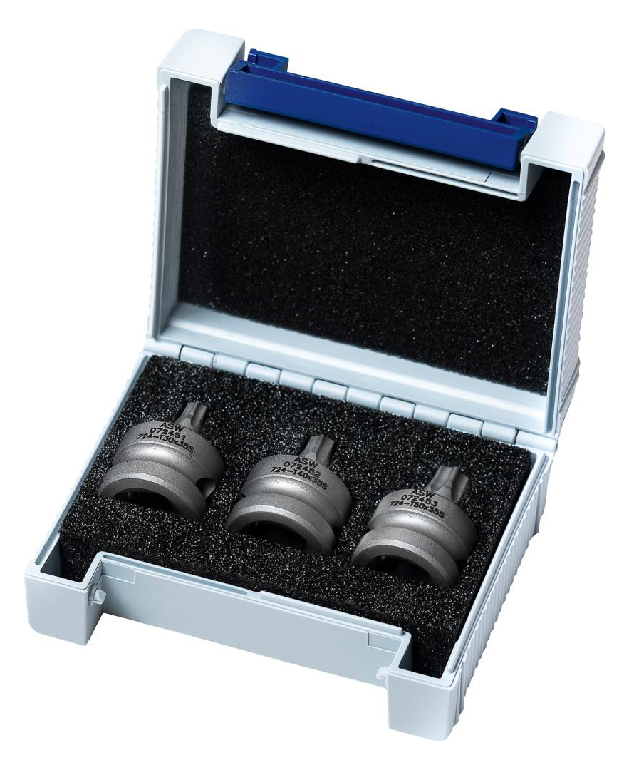 Bild Kraft- Schraubenddrehersatz 1/2"" 3-teil ig T30-T50 Shorty ASW-0