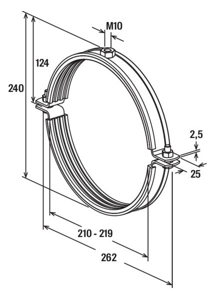 Bild Rohrschelle FRS210-219M10 fischer fische r-3