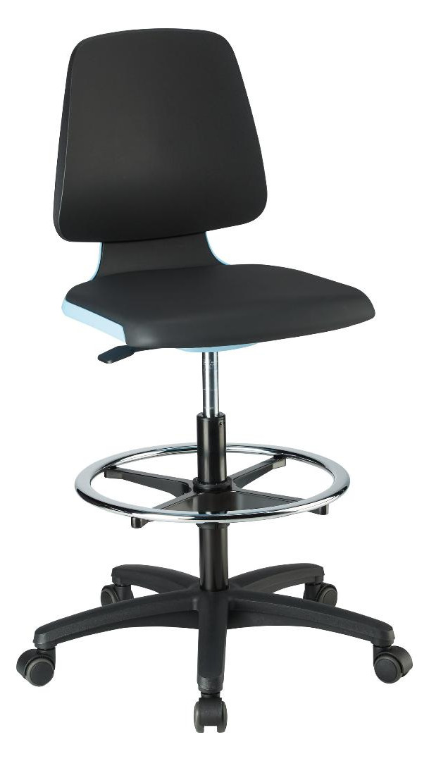 Bild Bimos Arbeitsstuhl Labsit 4, K-Leder bla u Sitzhöhe 560-810 mm-1