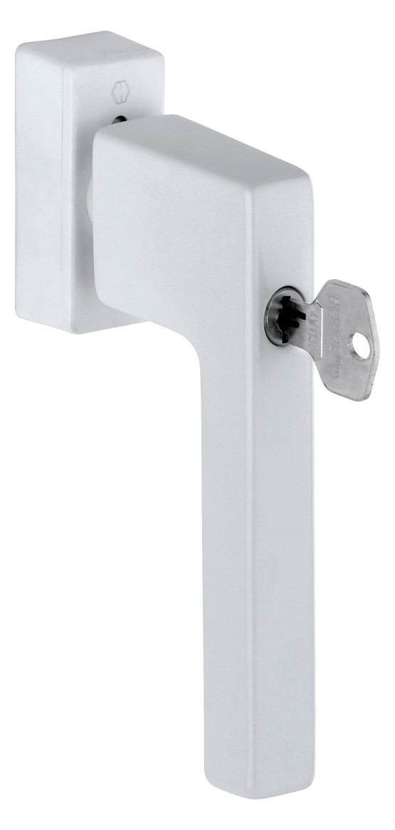 Bild Drehkipp-Fenstergriff, abschließbar, Austin 0769S/UD9024, gleichschließend, DIN Links-Rechts, 7/32-42mm, verkehrsweiß - HOPPE-0
