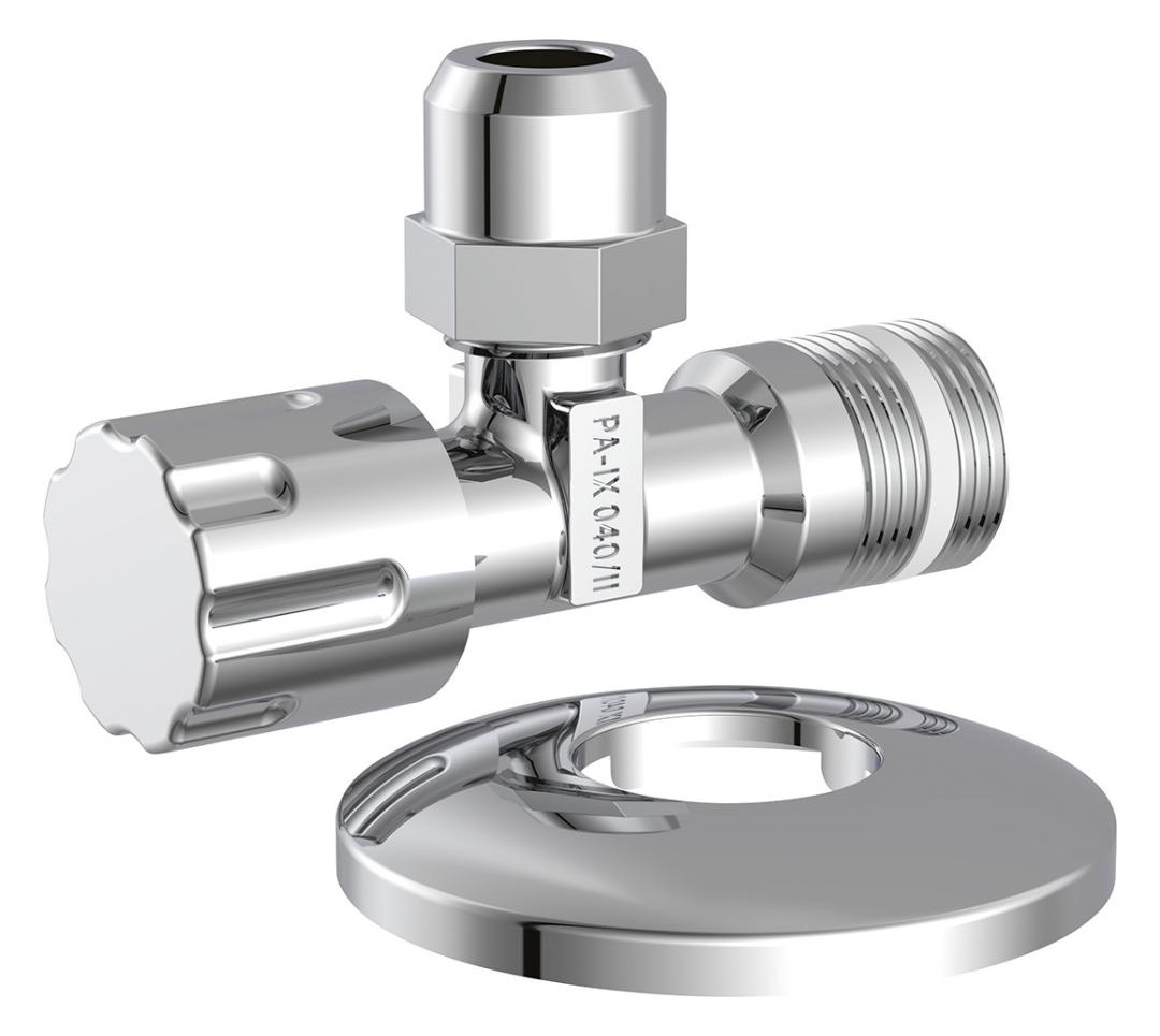Bild Eckventil, 1/2""AG x x 3/8""AG x 10 mmQ, mit Schubrosette selbstdichtend - KIRCHHOFF-0