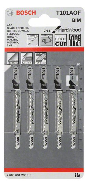 Bild Stichsägeblatt T 101 AOF Bosch VE à 5 Stück Special for Laminate-1