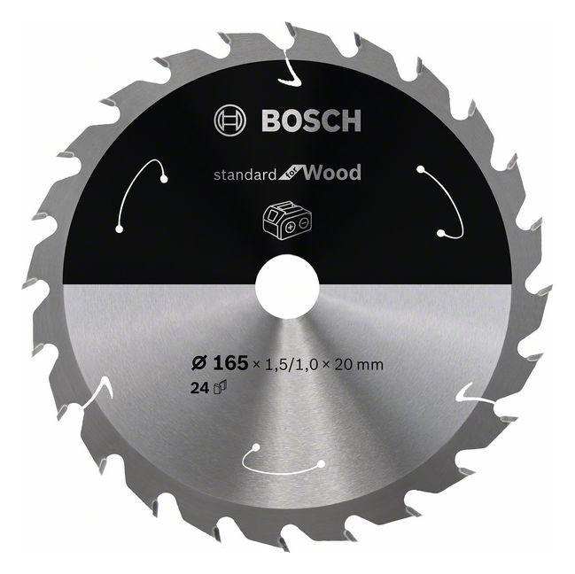 Bild HM-Kreissägeblatt 165x1,5/1x20 24Z WZ Bosch VE à 1 Stück Standard Wood f Akkusäg-0