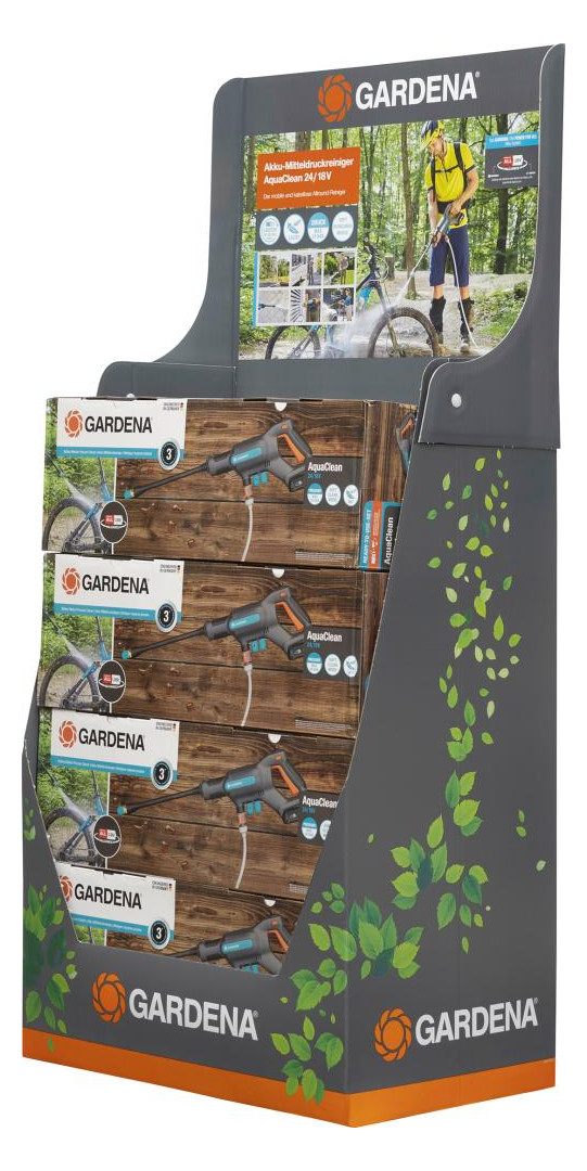 Bild Akku-Mitteldruckreiniger AquaCean 24/18V P4A Ready-To-Use Set Dispay - Gardena-0