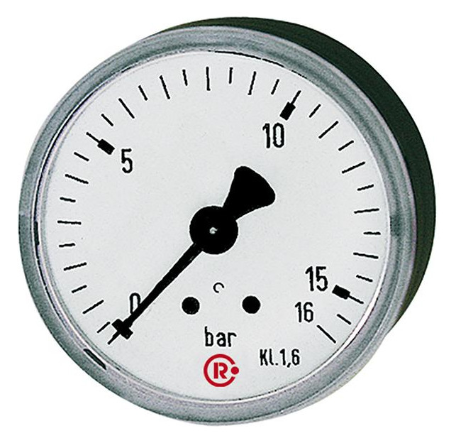 Bild Manometer rückseitig zentrisch 40mm 0-16bar G1/8, Einfachskala Kunststoffgeh. RI - RIEGLER-0