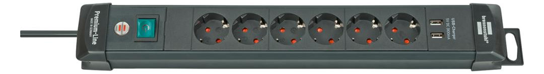 Bild Steckdosenleiste 6-fach H05VV-F3G1,5 3m Premium-Line USB Brennenstuhl-0