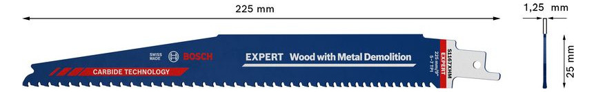 Bild Säbelsägeblatt EXPERT S 1167 XHM Bosch V E à 1 Stück Wood withMetal Demolition-2