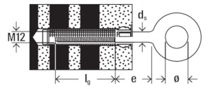 Gerüstöse FI G 12 x 40 Stahl,zn,Augen-Ø:23mm,Gewindelänge: 30 - fischer - 4