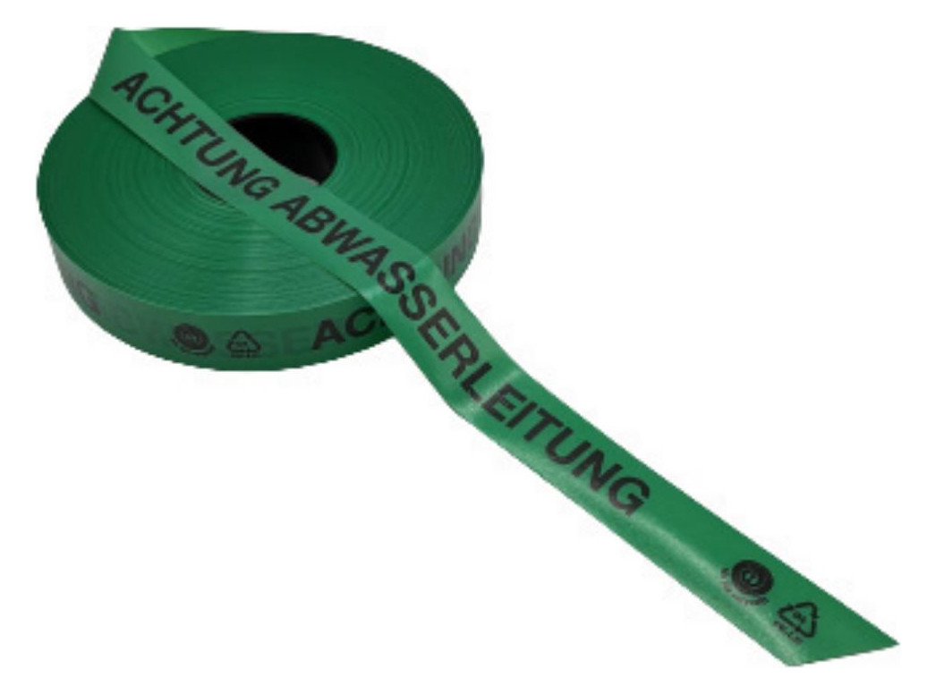 Bild Trassen-Warnband 250 m AchtungAbwasserleitung aus mindest 80% Regranulat Blauer En - KELMAPLAST-0