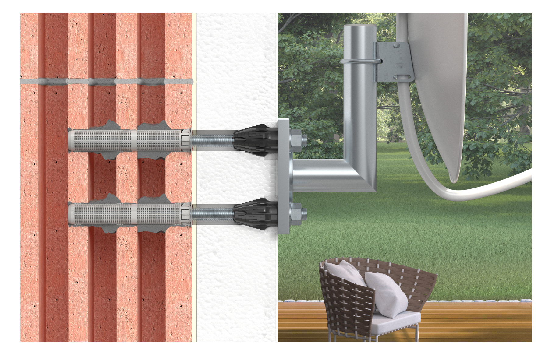 Bild Abstands.Thermax 16/170 M12 Stahl,zn,m. Kunststoffkonus - fischer-2
