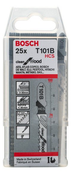 Bild Stichsägeblatt T 101 B Bosch VE à 25 Stück Clean for Wood-1