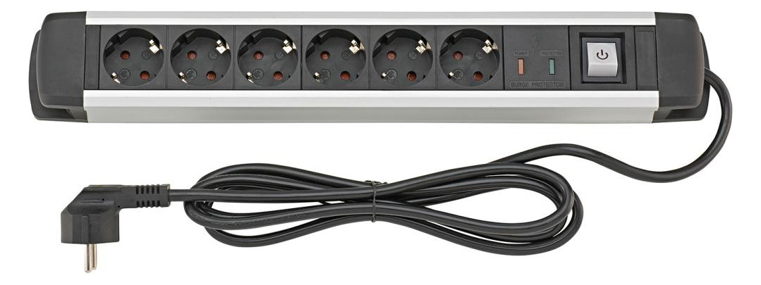 Bild Steckdosenleiste 6-fach H05VV-F3G1,5 1,6 m Aluminium FORTIS-0