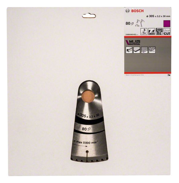 Bild Kreissägeblatt 305 x 30 x 3,2 mm 80 Mult i Material BOSCH-1
