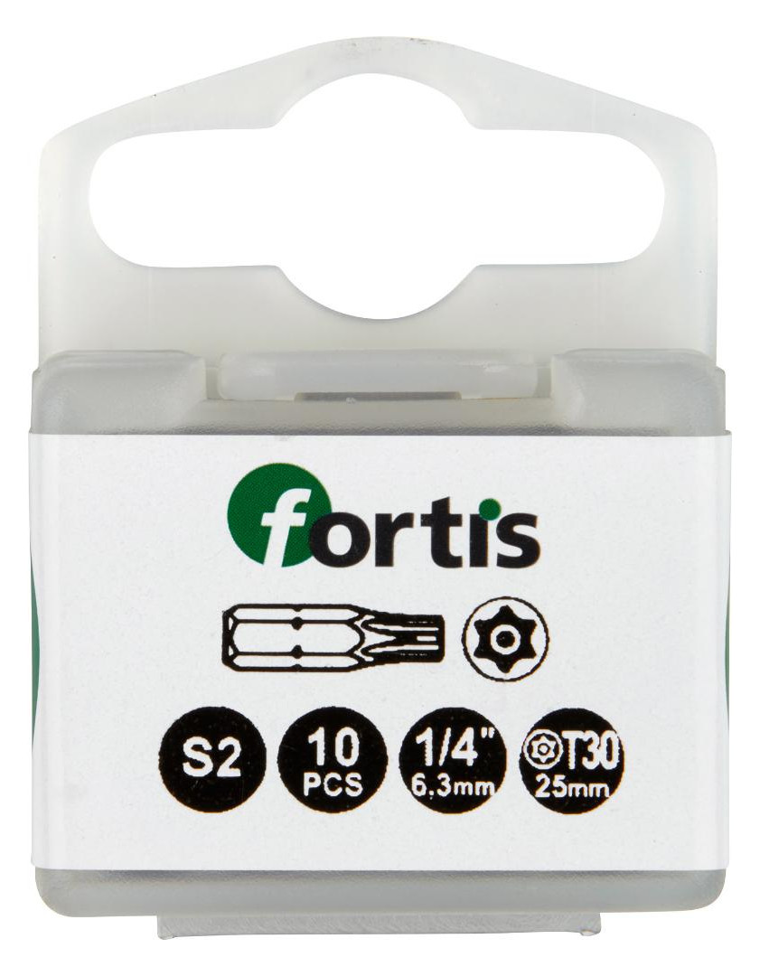 Bild Bit zähhart 1/4"" DIN3126 C6,3 T30x25mm mit Bohrung 10er Pack FORTIS-0