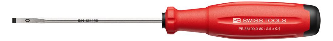 Bild Schraubendreher Schlitz 2,5x0,4x 80mm Sw issGrip EVO PB Swiss-0