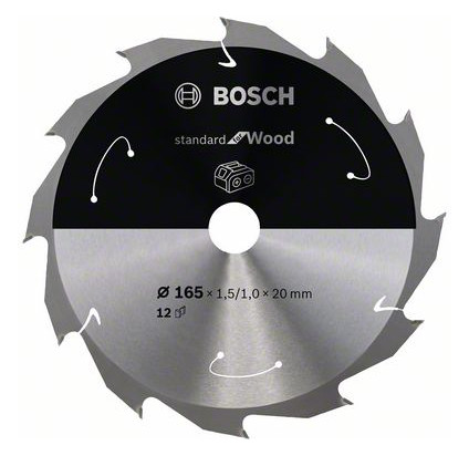 Bild HM-Kreissägeblatt 165x1,5/1x20 12Z Bosch VE à 1 Stück Standard Wood f Akkusägen-0