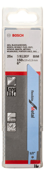 Bild Säbelsägeblatt S 922 EF Bosch VE à 25 Stück Flexible for Metal-1