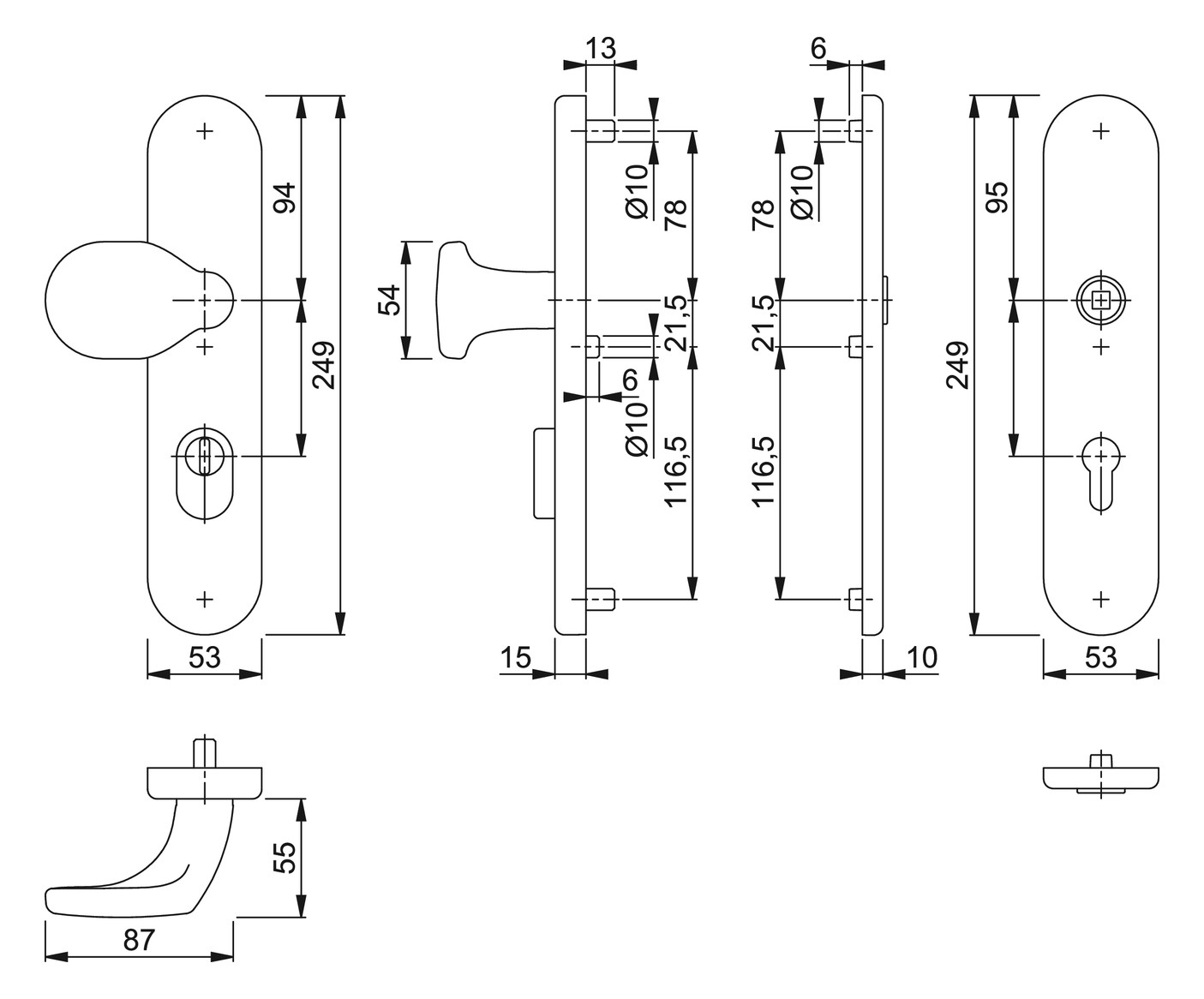 Bild SI-Wechselgarnitur E86G/3332ZA/3310 LS,ES1,ZA92/10/8,F9016M,TS67-77 - HOPPE-1