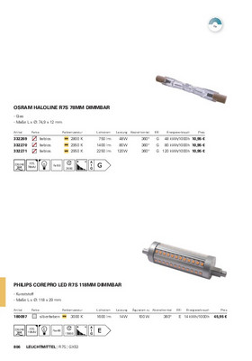 Osram, Leuchtmittel, Halogen Haloline, R7S 78mm, 230 V/AC, DIM, 2800 K, 360  Grad, 48.0 W