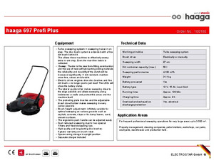 HAAGA 697 Profi-Line Battery Powered Triple Brush Sweeper, 38 Width