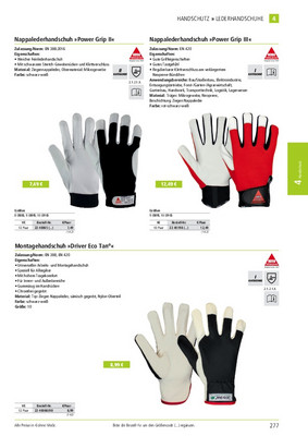 2240198010 4018949402010 Handschuh PowerGrip3, Nappaleder m. Klett,Gr.10  4018949402010 Hase Safety gloves