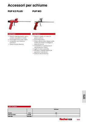 Pistola in metallo per schiuma PUPM 3