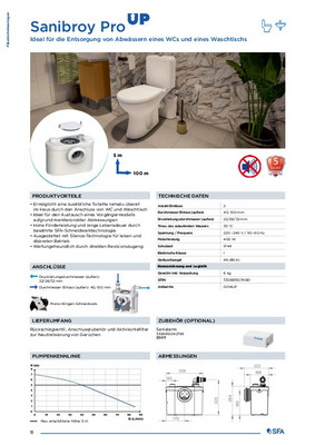 SFA Sanicompact ® Luxe WC mit integrierter Hebeanlage weiß