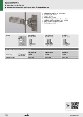 Profiltürscharnier für Türen bis 43 mm Intermat 9935