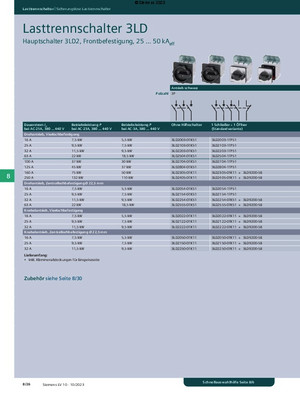 Siemens 3LD2254-0TK51 Hauptschalter 3-polig 32A 11,5kW/400V