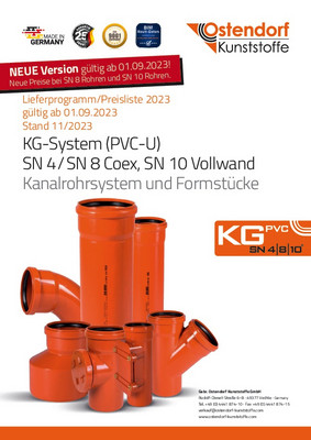 Ostendorf Kunststoffe GmbH – KG-System Coex SN 4 / SN 8 und Vollwand SN 10  (PVC)
