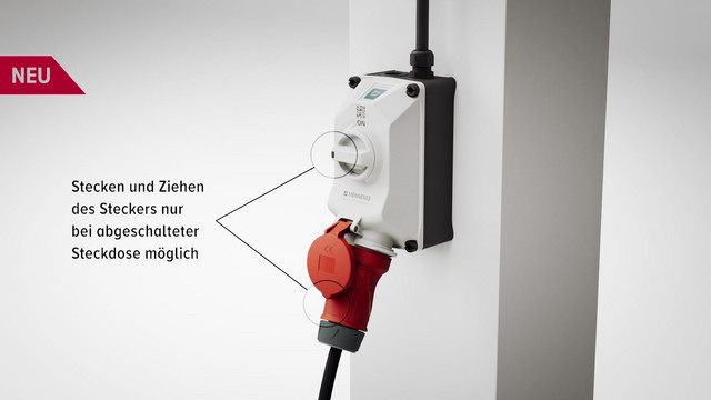 CEE-Schaltersteckdose 3p 16A 230V/bl IP67 Kst mech.Verrieg