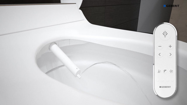 Geberit WC-Aufsatz AquaClean Tuma Comfort mit SoftClosing, Glas/schwarz