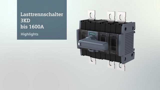 Siemens Lasttrennschalter 3LD3, Iu 16 A Hauptschalter 3-polig + N  3LD30400TL11