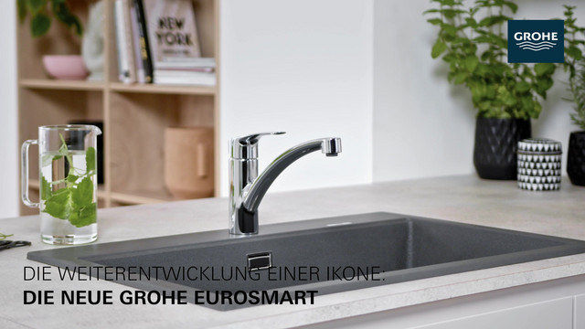 GROHE Spültisch-Einhebelmischer Eurosmart 1/2", flacher Auslauf, Durchfluss 11 l/min, chrom