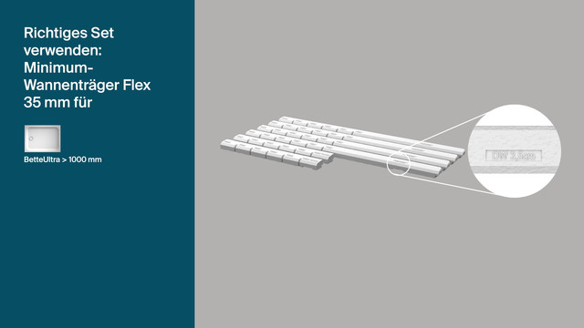 Bette Minimum-Wannenträger Flex für Duschwannen 25 mm und Duschflächen