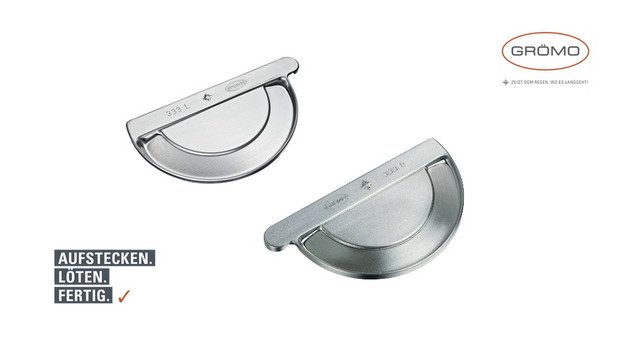 Grömo Zink-Steckrinnenboden halbrund, links, 333mm
