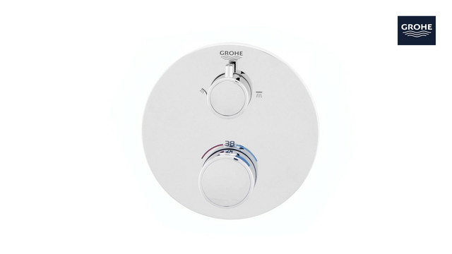 GROHE Fertigmontageset Grohtherm UP-Brause-Thermostat, mit integrierter 2-Wege-Umstellung, rund, chrom