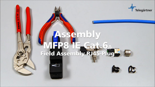 Modular-Stecker Cat6A RJ45 24-26AWG Feldkonf Schirm Litze massiv f.Rundkabel