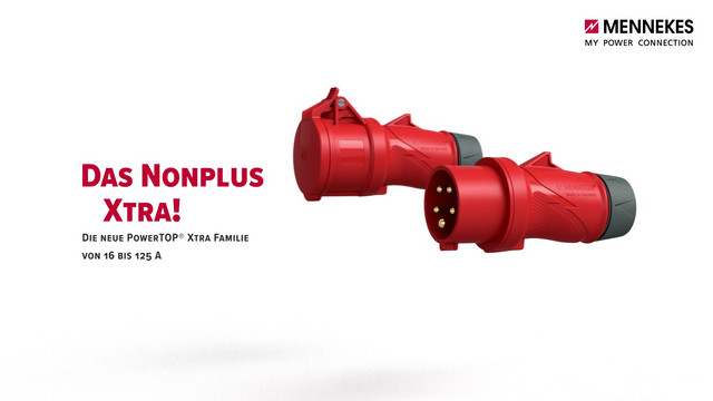 CEE-Stecker 3p 16A IP54 Xtra S 230V/bl 6h schraubl.Kl Kst Knickschutztülle