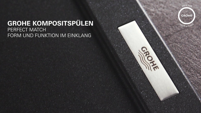 GROHE Komposit-Einbauspüle K400 60-C 100/50 1.0 rev 100x50cm, mit Abtropffläche, aufliegend, 1 Becken, granit schwarz