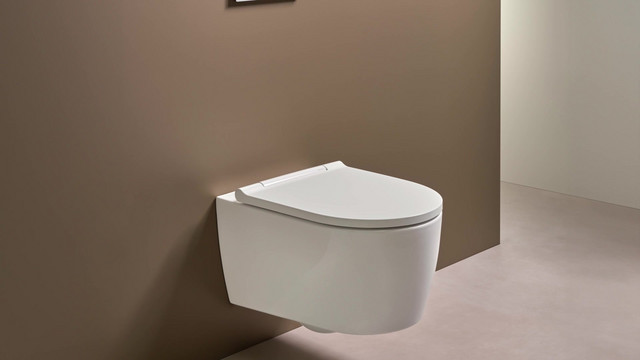 Geberit WC-Sitz One Designabdeckung chrom, weiß matt
