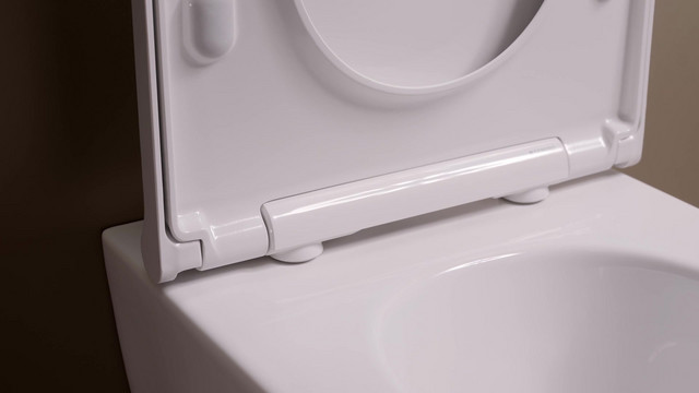 Geberit WC-Sitz One Designabdeckung chrom, weiß matt
