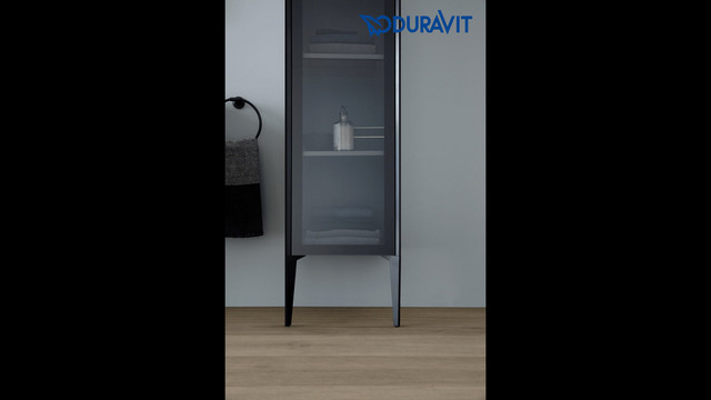 Duravit Hochschrank XViu 40x36x177cm, champagner matt, Glastür rechts, graphit supermatt