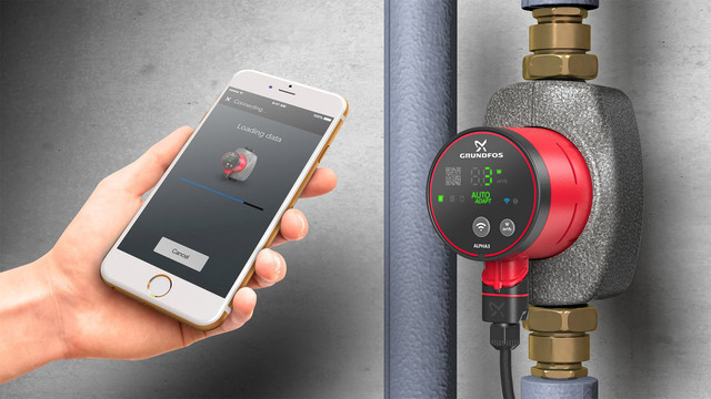 Grundfos Hocheffizienz-Umwälzpumpe Alpha3 25-60, G 1 1/2, 180 mm, PN 10, 230 V